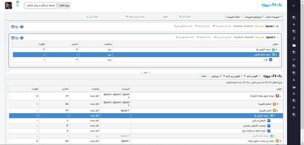 نرم افزار مدیریت پروژه چابک